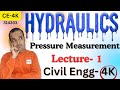 Hydraulics pressure measurement diploma civil fourth semester, k scheme, unit-1, imp question, CE4K