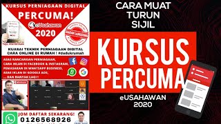 Cara Muat Turun Download Sijil Penyertaan Kursus Percuma Eusahawan April 2020 Cikgu Shidi Online Youtube