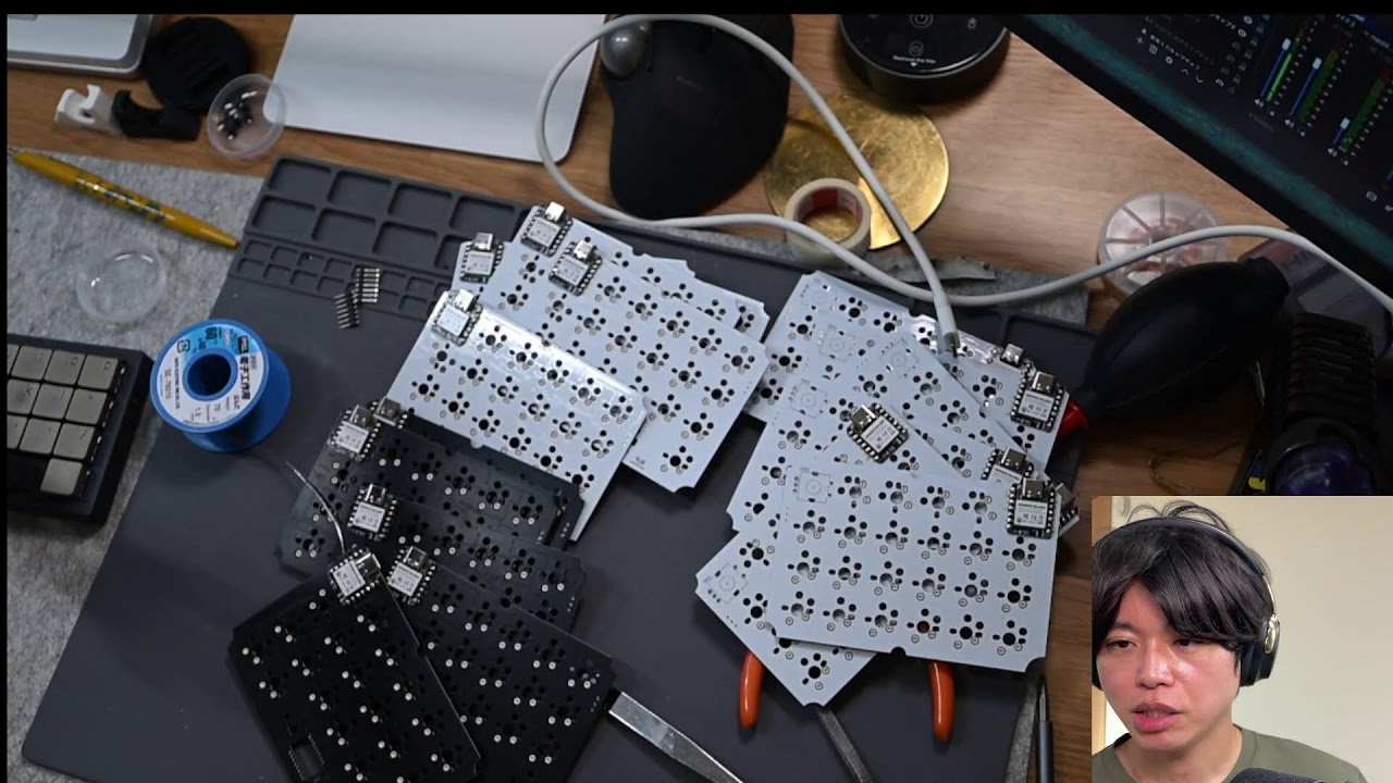 17時まで】分割キーボードの組み立てを隠さず出して行く。10枚のでかい