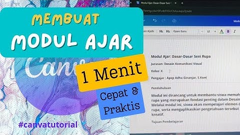 Membuat Modul Ajar di Canva Cukup 1 menit saja