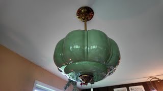 A Very Unique Milk Glass Pendant Light