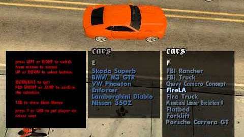 GTA San Andreas Vehicle Spawner(San andreas GT MOD)