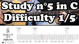 Study 5 in C for guitar (beginner) - Guillaume SIMON