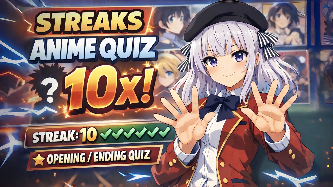 ANIME STREAK QUIZ 10X🔥OP & ED (50 Songs)🎶 HOW MUCH CAN YOU GUESS❓. EP 2 #animequiz