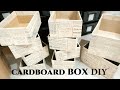 【箱作りDIY】 段ボールで好きなサイズの箱を作る作り方 ★ 余った壁紙でつくる収納BOX / DIY BOX by cardboard