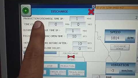 AFPX 810 Disc Stack Centrifuge Auto Discharge valve sequence