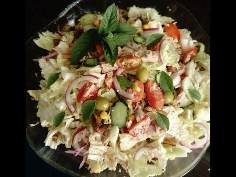Лёгкий итальянский салат с тунцом. #салатстунцом, #видиорецептсалатастунцом