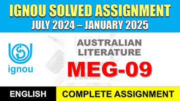 MEG 09 Solved Assignment 2024-25 || meg-09 solved assignment in English || July 2024 to Jan 2025
