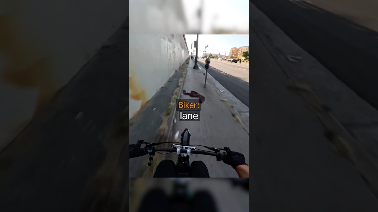Biker Riding On Sidewalk😱
