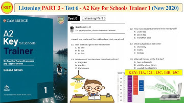 A2 KEY for Schools Trainer 1 - Listening Part 3 - Test 6 (Transcript + Key)