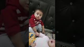 Baby is playing with brother #emotional #viral #love #funny #life #capcut #family #pakistan