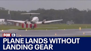 WATCH: Plane lands safely without landing gear