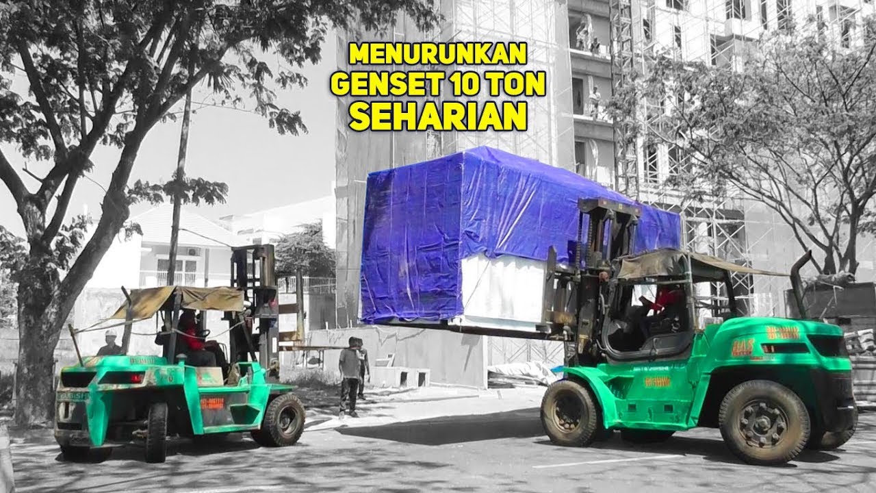 Menurunkan Genset Kontainer 10 Ton Seharian - DPS Power