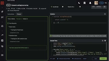 Codewars Convert a string to an array