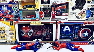 Marvel series Spider Man toys unboxing, comments from Spider Man and his magical friends, ASMR toys