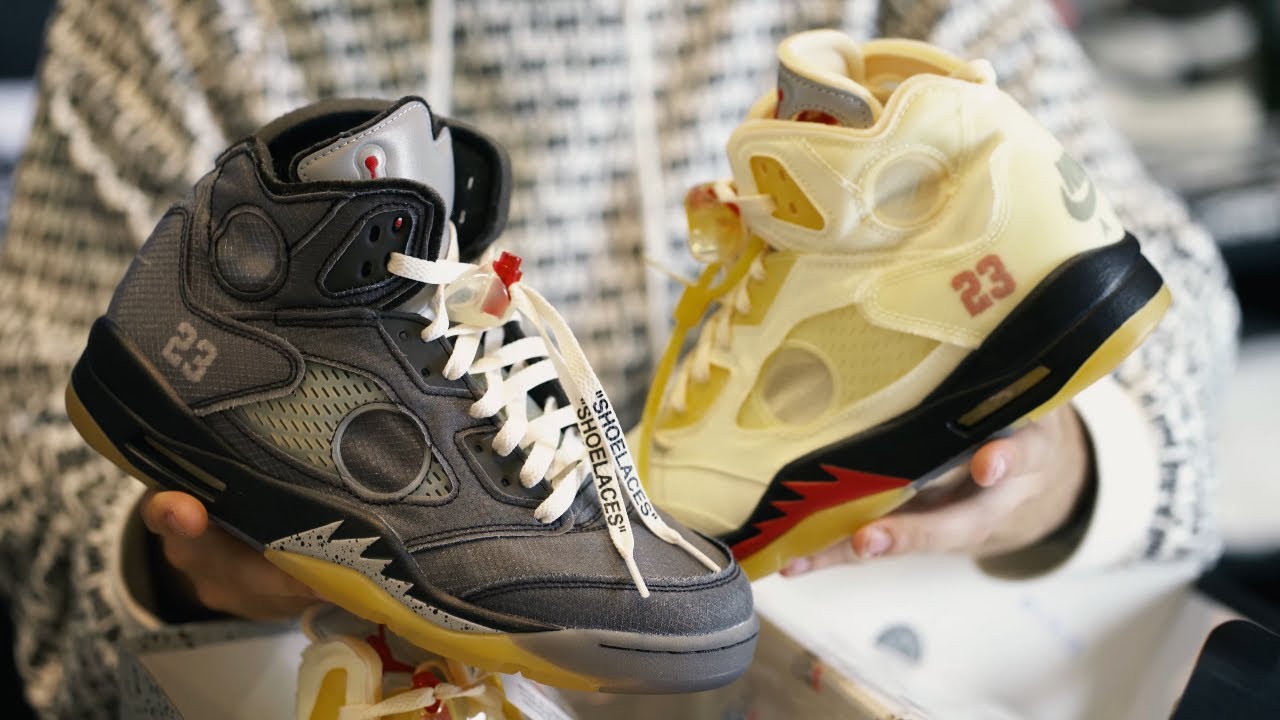 Unboxing the OFF-WHITE JORDAN 5 SAIL & On Feet REVIEW 