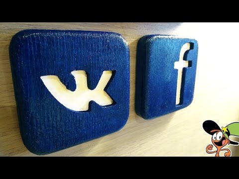 Как сделать иконки VK и Facebook из дерева?