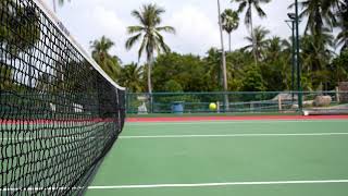 tennis ball hits net background slow motion screenshot 2