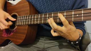 Slap Bass - Learning "Easy Victor Wooten Style Slap Bass" - Acoustic Bass riff.