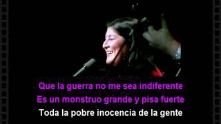 Video thumbnail of "Solo le pido a Dios - Mercedes Sosa y Leon Gieco (Letra)"