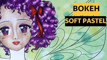 Easy BOKEH background using SOFT PASTELS in adult coloring books