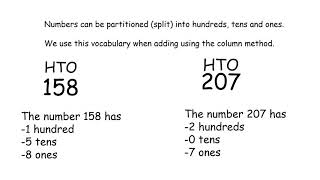 Year 3 - Addition using the column method