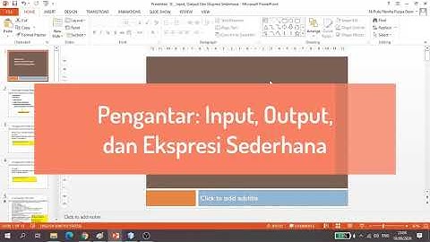 3-0: Belajar Pemrograman Java: Pengantar Input, Output, dan Ekspresi