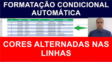 FORMATAÇÃO CONDICIONAL para INSERIR CORES ALTERNADAS nas LINHAS da PLANILHA EXCEL AUTOMATICAMENTE