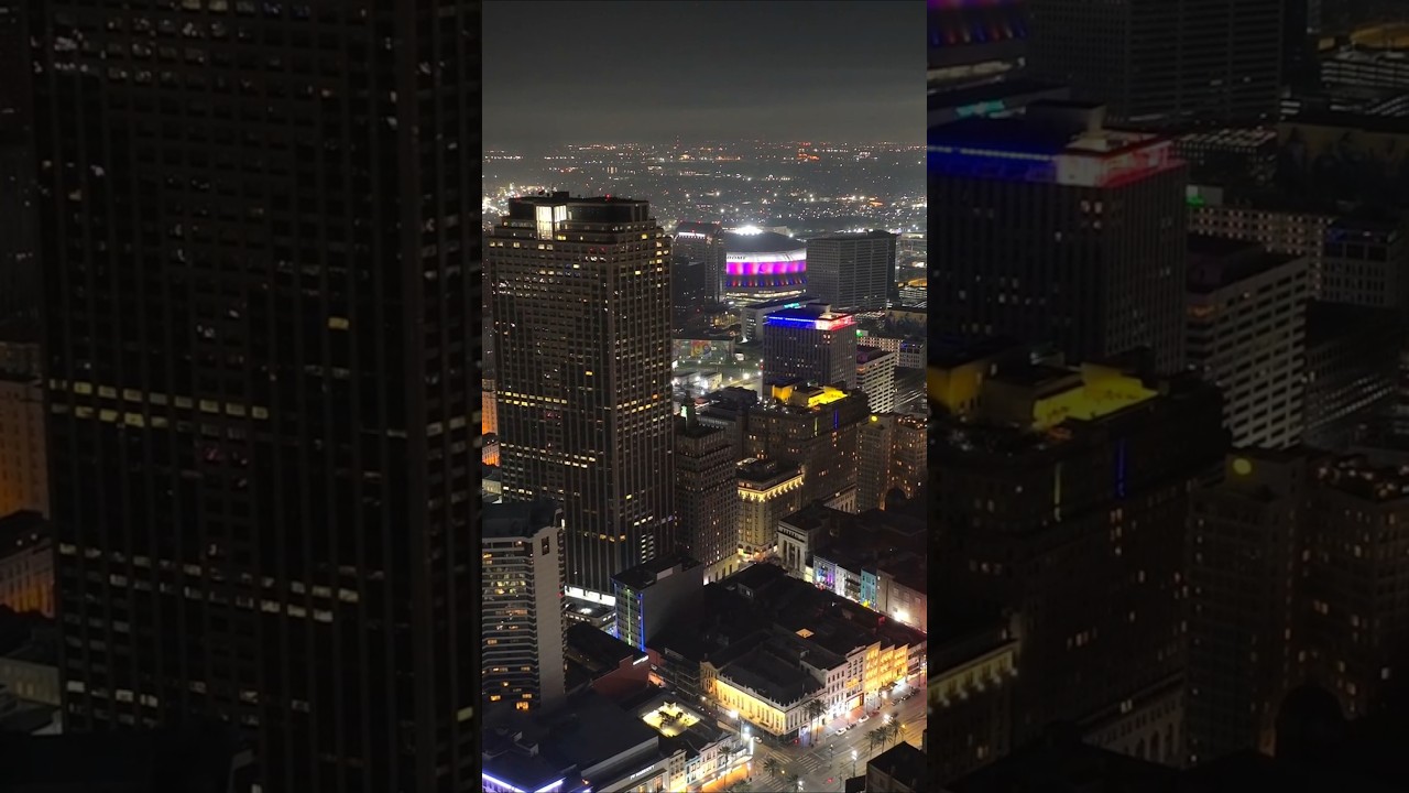 📍✨️City Lights in New Orleans🪽 | Aerial Footage Shorts