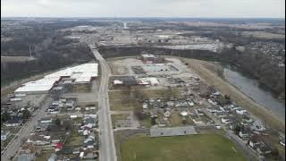 Drone flyover of Piqua Ohio Feb 20, 2023