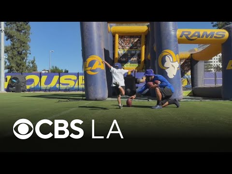 Hundreds of children celebrate Hispanic Heritage Month with Rams at Woodland Hills clinic