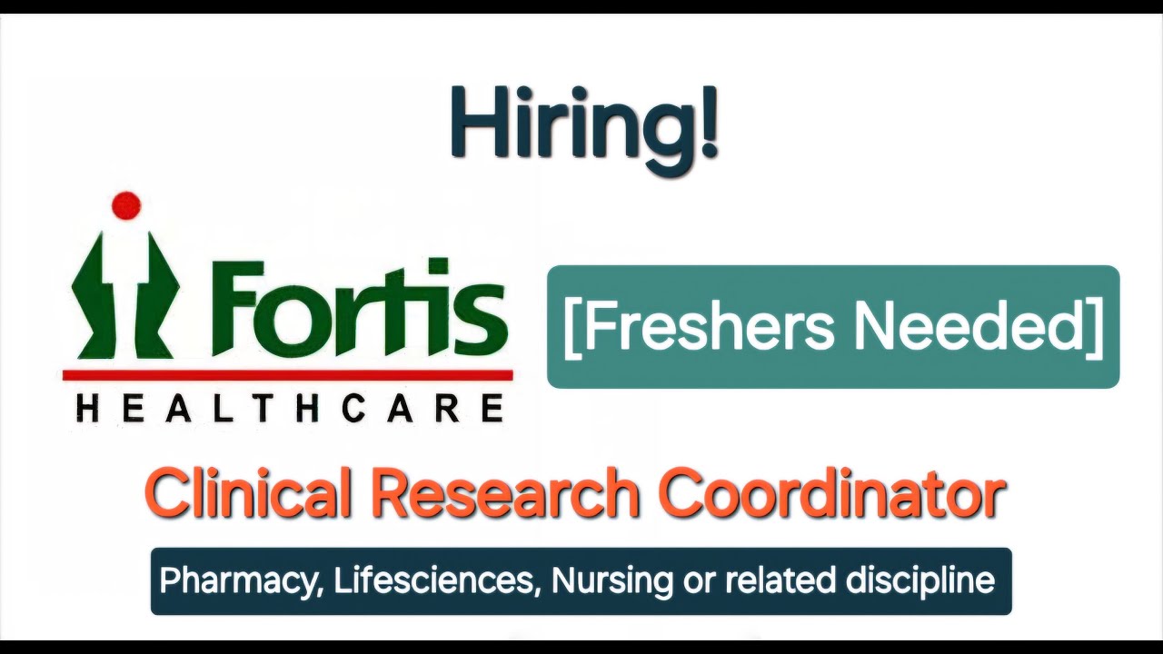 Freshers Needed || Clinical Research Coordinator || New Job 2024 ...