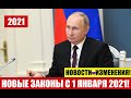 НОВЫЕ ЗАКОНЫ  В ЯНВАРЕ 2021. Изменения.  Новости.  Юрист.   адвокат