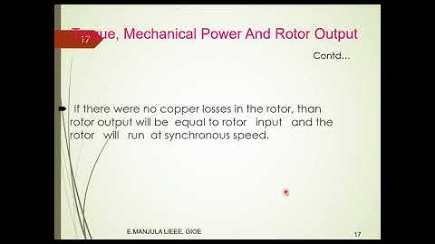 INDUCTION MOTOR-POWER FLOW-TORQUE EQUATION