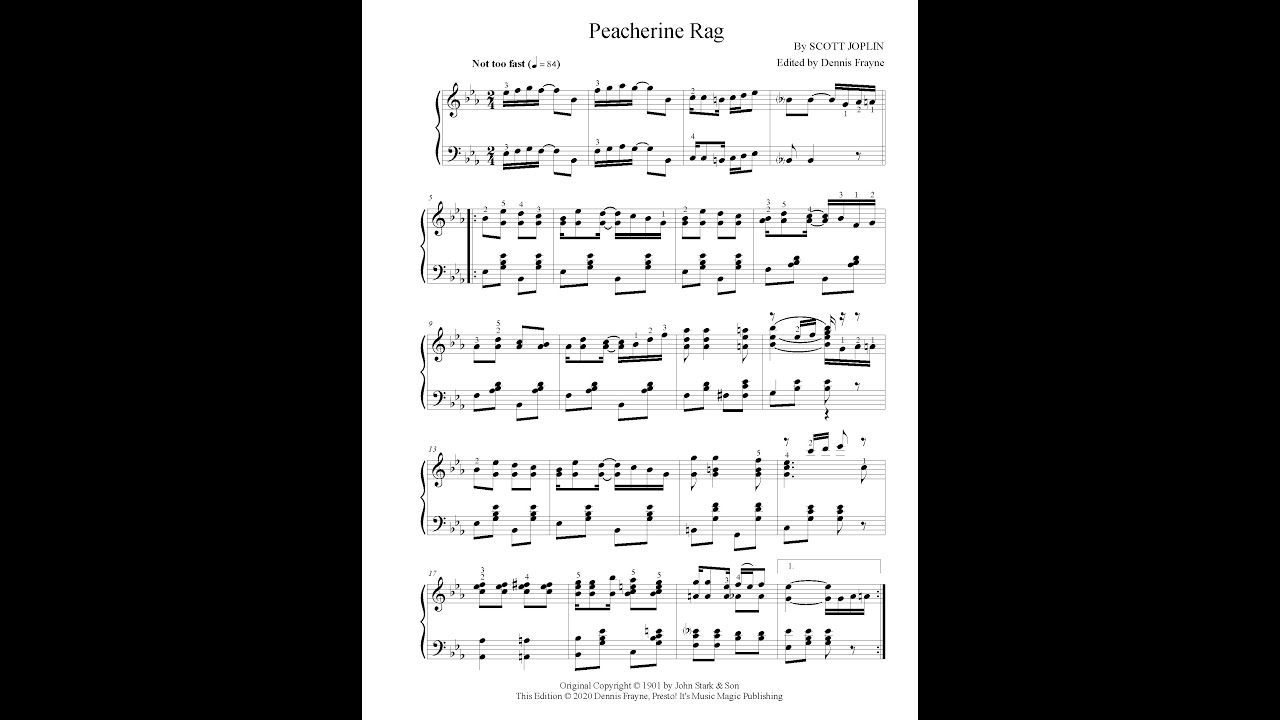Peacherine Rag, by Scott Joplin - YouTube