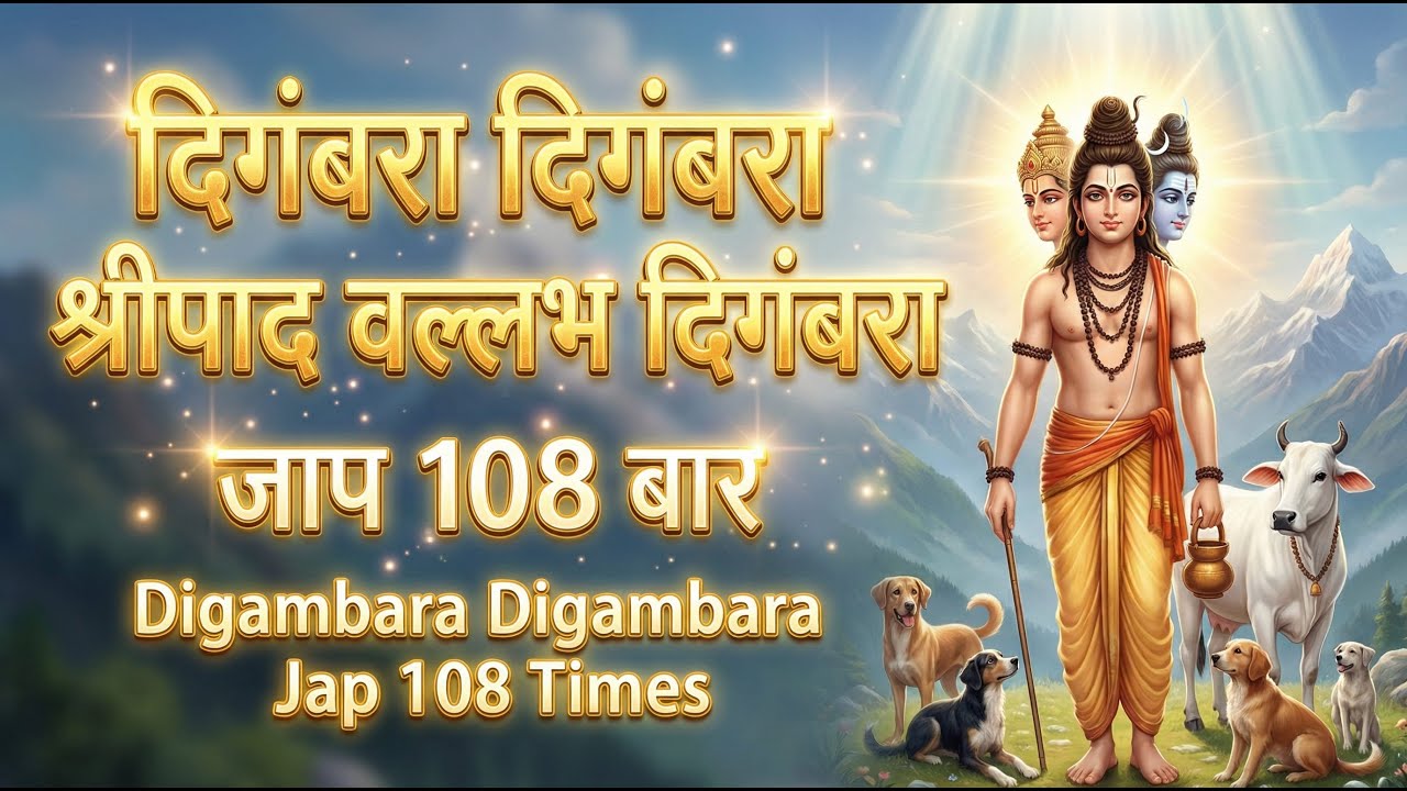 Digambara Digambara Jap 108 Times With Lyrics | Dattatreya Mantra For Protection |Bhakti Path Bhajan