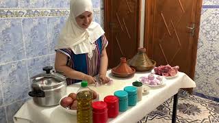 Hafsa tagine with frites 2023 طاجين مغربي بالفريت الجزء الاول Tajine marocain aux frites 1ère partie