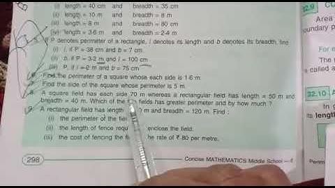Q8  Ex-32A ch-32 Perimeter and area of plane figures VI ICSE BOARD maths by love with mathematics