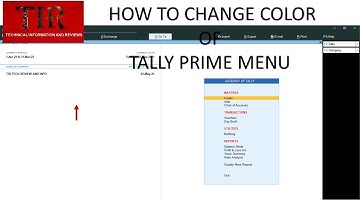 Latest Tally Prime Change Color of Menu FREE TDL