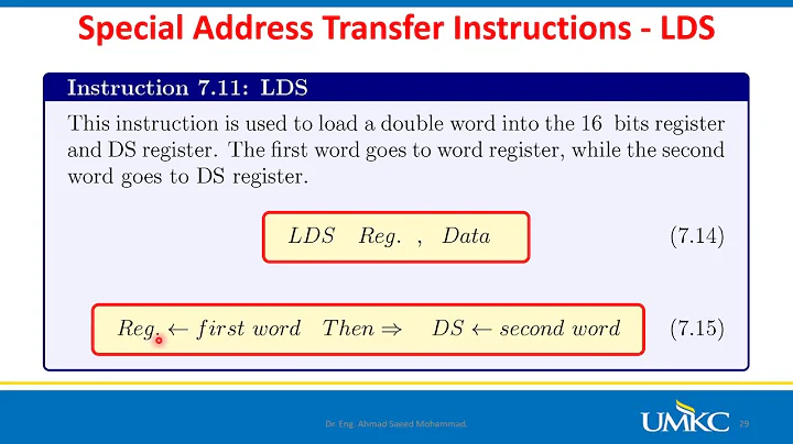 Ch7 P6 - Data Transfer Instructions of 8086 Microprocessor | LEA, LDS, and LES.