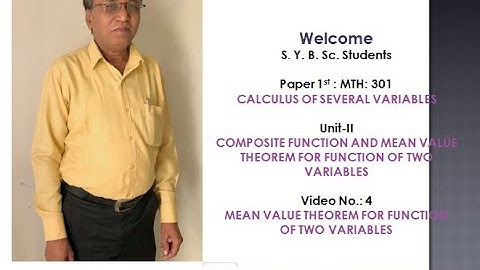 Mean value Theorem for function of two Variables-Easy Understanding - Mr. S. R. Gaikwad