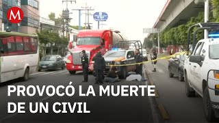 Auto invade carril del Mexibus y atropella a un hombre en Via Morelos Ecatepec