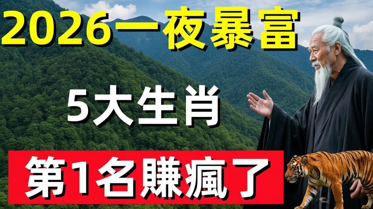 別劃走！2026一夜暴富的5生肖，第1名賺瘋了！#修行思維 #修行 #福報 #禪 #道德經 #覺醒 #開悟 #禅修📿