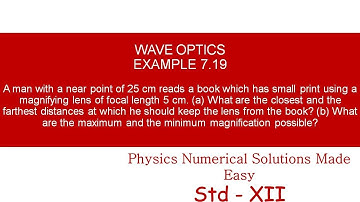 STANDARD XII - WAVE OPTICS  - EXAMPLE 7.19