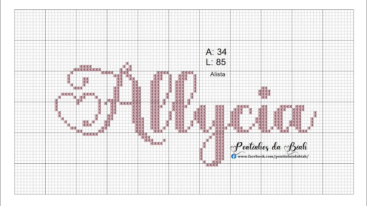 NOMES FEMININOS ponto cruz (fonte Alista Script)
