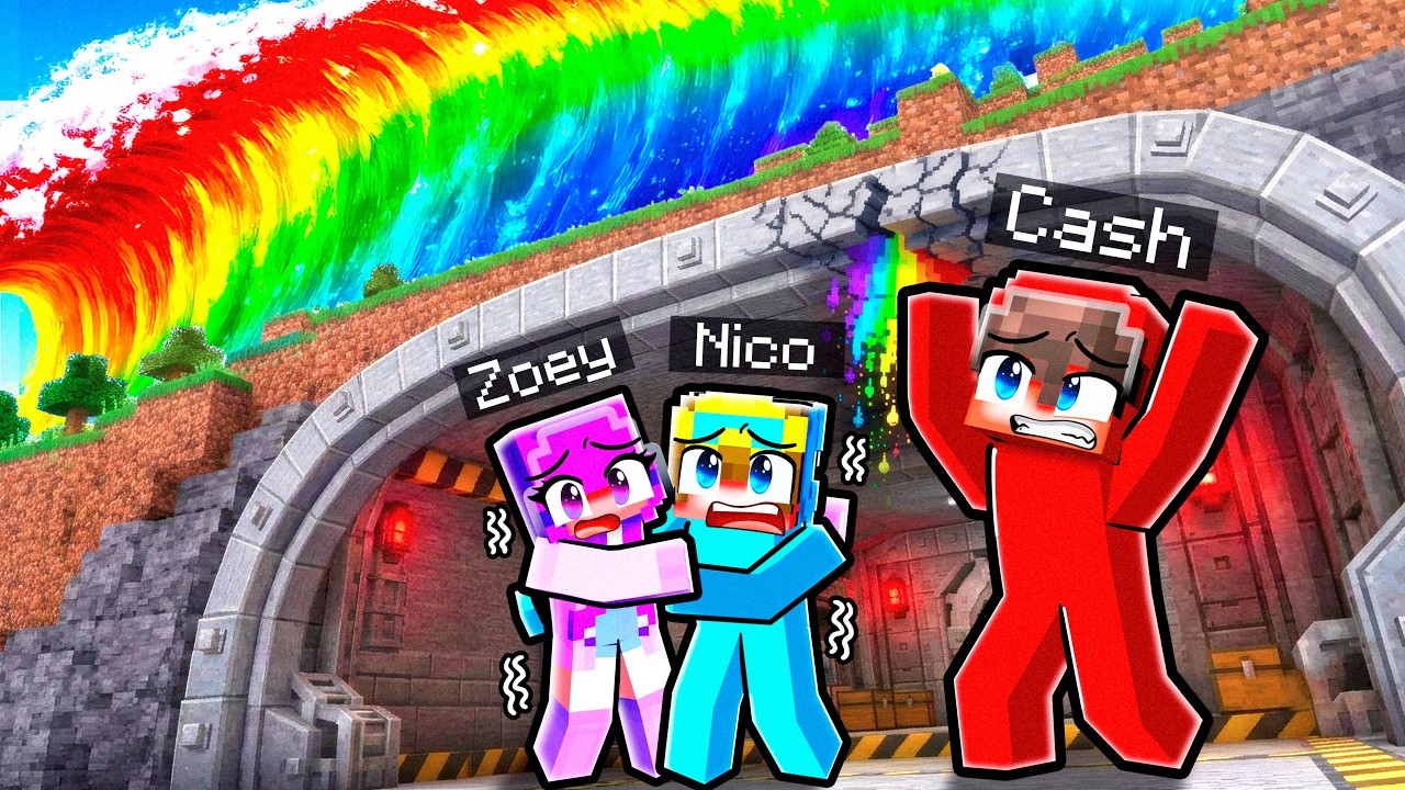 RAINBOW TSUNAMI vs DOOMSDAY BUNKER In Minecraft!