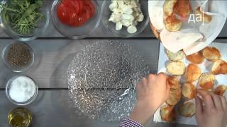 Салат с хрустящим картофелем и моцареллой Салат с хрустящим картофелем и моцареллой