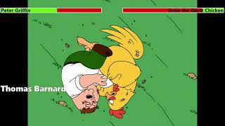 Peter Griffin vs. Ernie the Giant Chicken (Second Fight) with healthbars