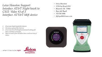 Video 3 of 3: How to Interface ATT Mi-fi Night hawk 4g to Leica CS15: Windows Interface to Hotspot