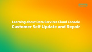 Learning about Data Services Cloud Console Customer Self Update and Repair